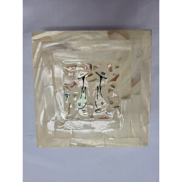 Mosaic Mother of Pearl Coaster Set - Picture 1 of 6